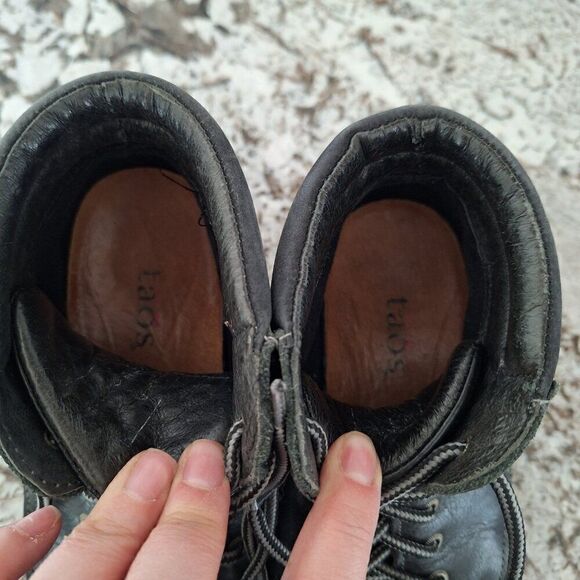 Taos lace up black leather‎ moto boots size 39 black - Picture 7 of 9
